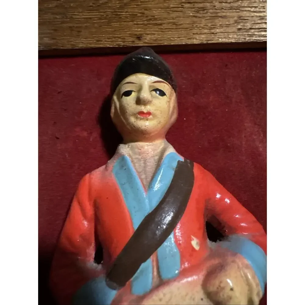 VTG Revolutionary War Soldier Minute Men Wall Plaque Wood Frame